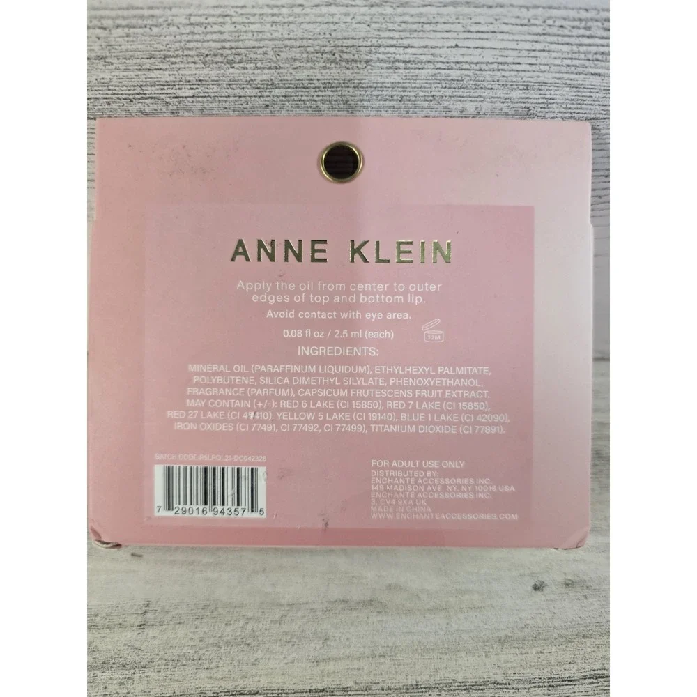 Anne Klein Plumping Lip Oil Set 3 Shades High Shine Hydrating 0.08oz Each NEW